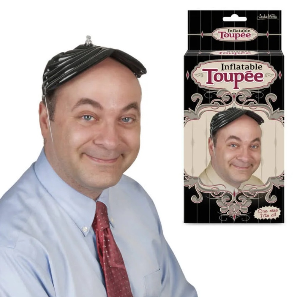 Archie McPhee Inflatable Toupee - Black - Picture 2 of 3